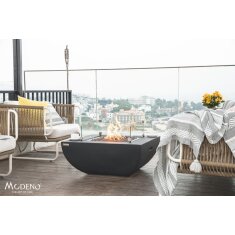 Gas- Feuerstelle Modeno Aurora aus Faserbeton, Schwarz