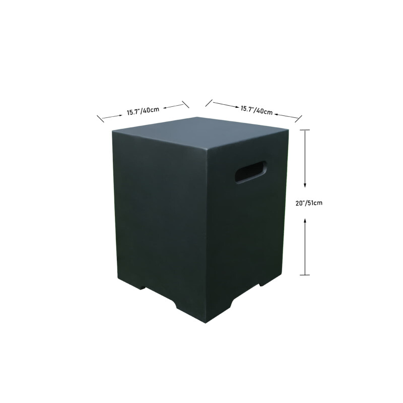 Modeno eckige Gasflaschenabdeckung, Schwarz