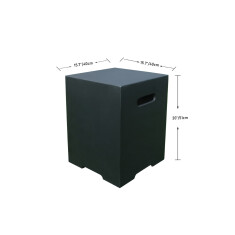 Modeno eckige Gasflaschenabdeckung, Schwarz