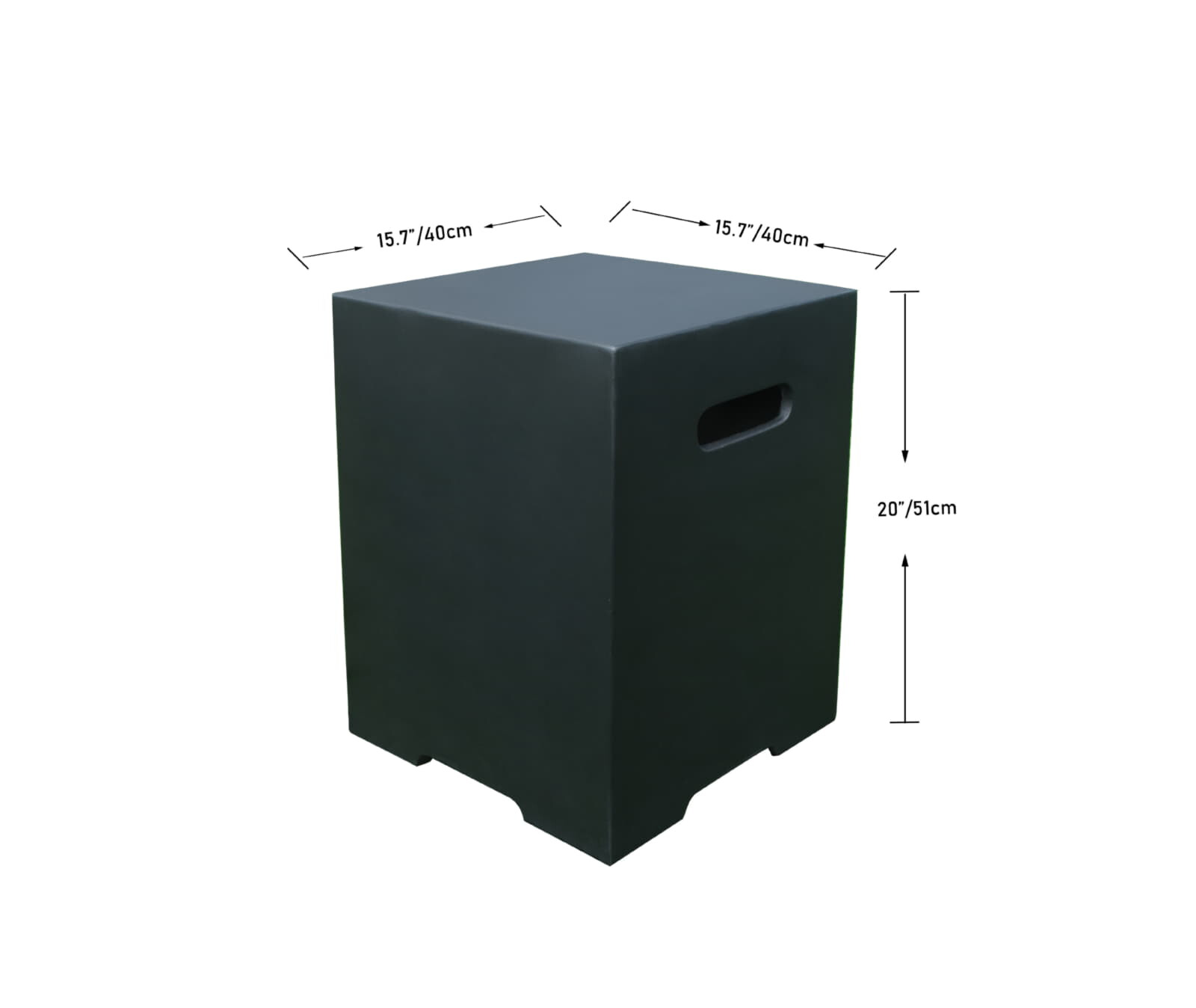 Modeno eckige Gasflaschenabdeckung, Schwarz