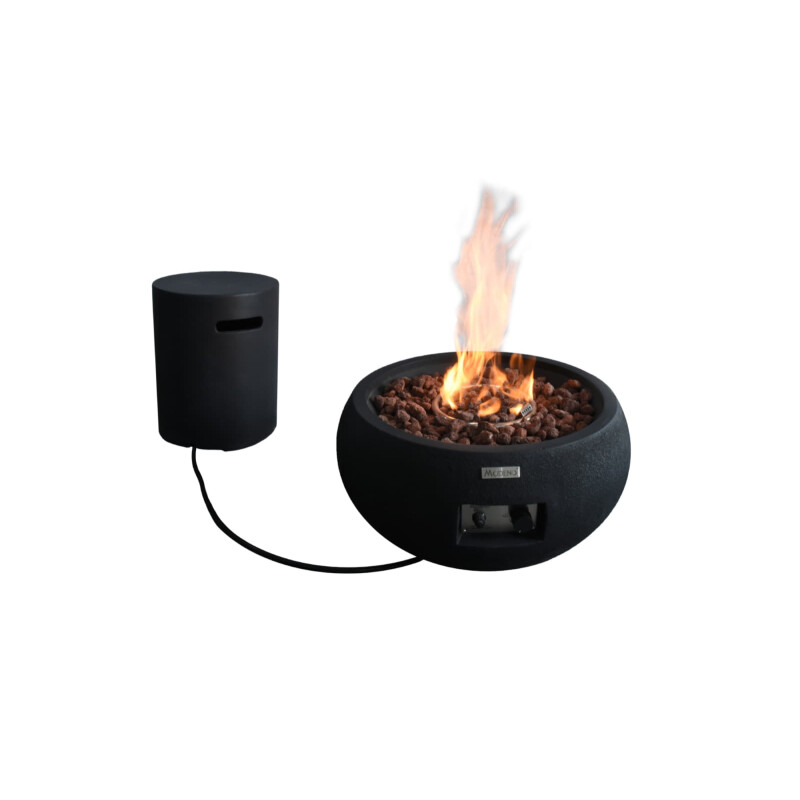 Gas- Feuerstelle Modeno York aus Faserbeton, Schwarz