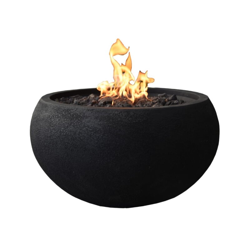 Gas- Feuerstelle Modeno York aus Faserbeton, Schwarz