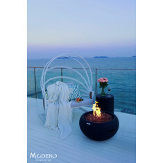 Gas- Feuerstelle Modeno York aus Faserbeton, Schwarz