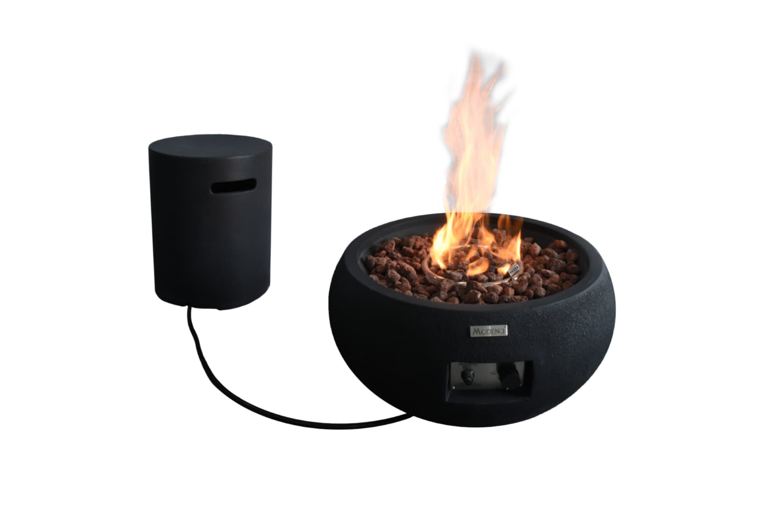 Gas- Feuerstelle Modeno York aus Faserbeton, Schwarz