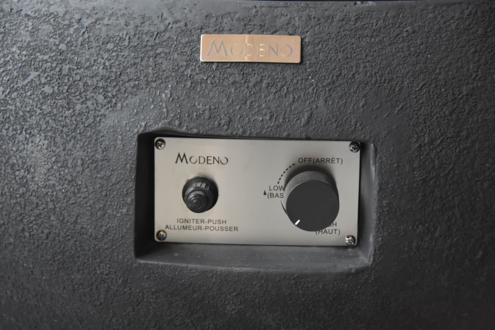 Gas- Feuerstelle Modeno York aus Faserbeton, Schwarz