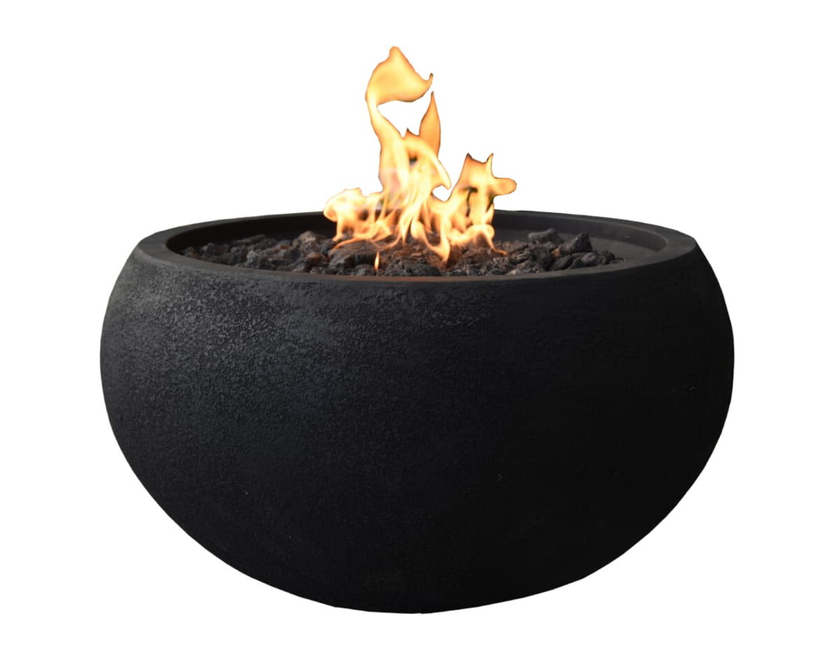 Gas- Feuerstelle Modeno York aus Faserbeton, Schwarz