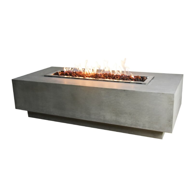 Loungetisch mit Gas Feuerstelle Elementi Granville, Hellgrau