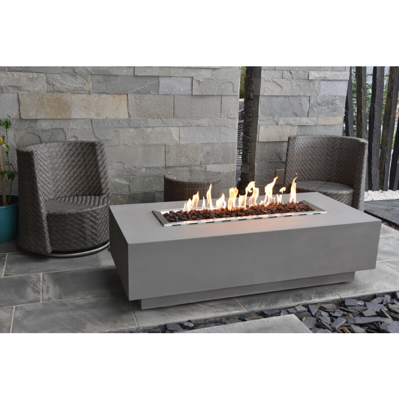 Loungetisch mit Gas Feuerstelle Elementi Granville, Hellgrau