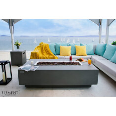 Loungetisch mit Gas Feuerstelle Elementi Granville, Hellgrau