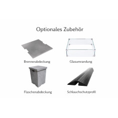 Loungetisch mit Gas Feuerstelle Elementi Granville, Hellgrau