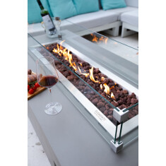 Loungetisch mit Gas Feuerstelle Elementi Granville, Hellgrau