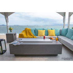 Loungetisch mit Gas Feuerstelle Elementi Granville, Hellgrau