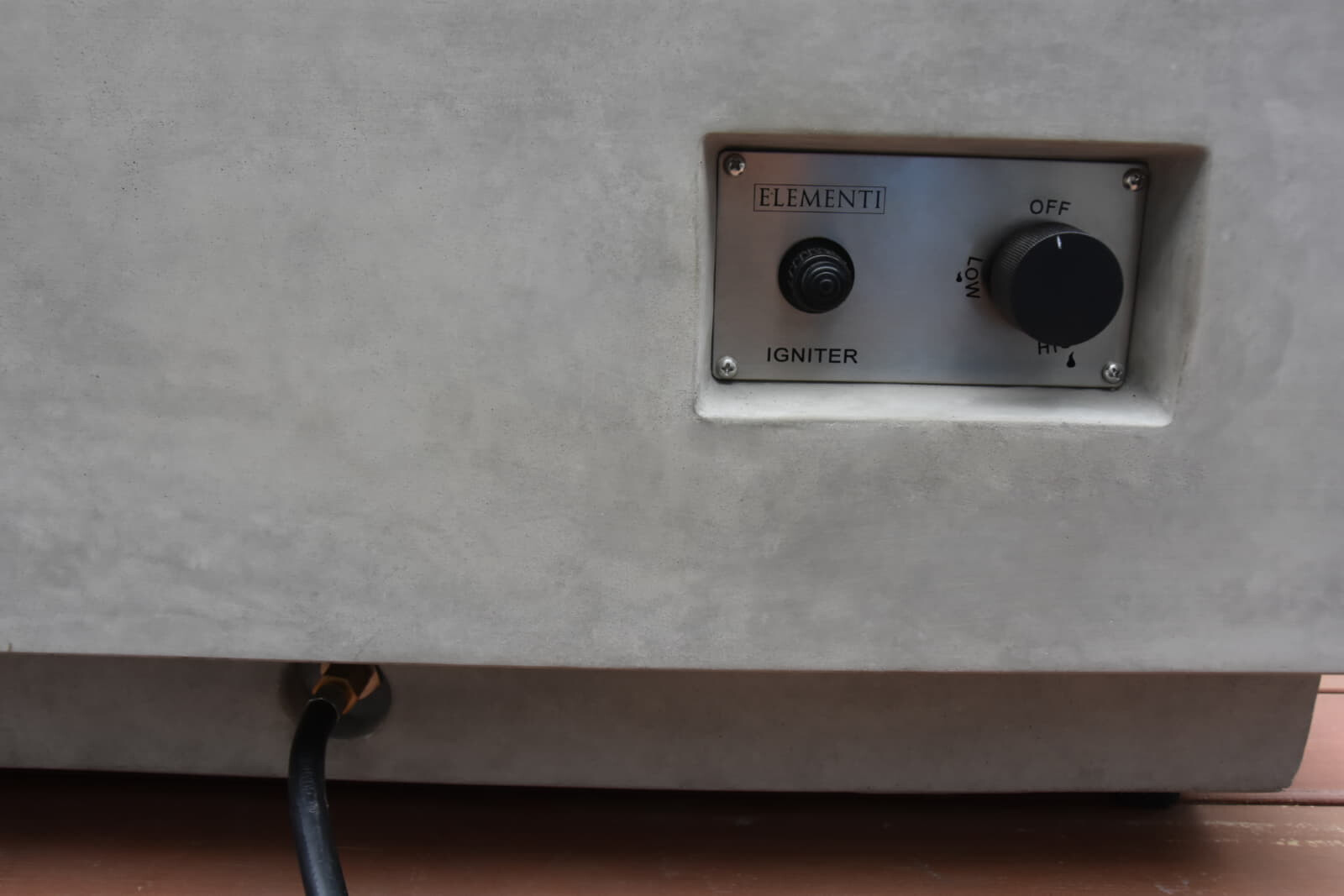 Loungetisch mit Gas Feuerstelle Elementi Granville, Hellgrau