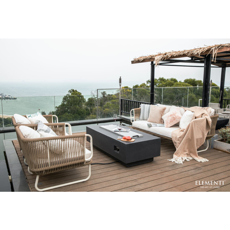 Loungetisch mit Gas Feuerstelle Elementi Granville, Dunkelgrau