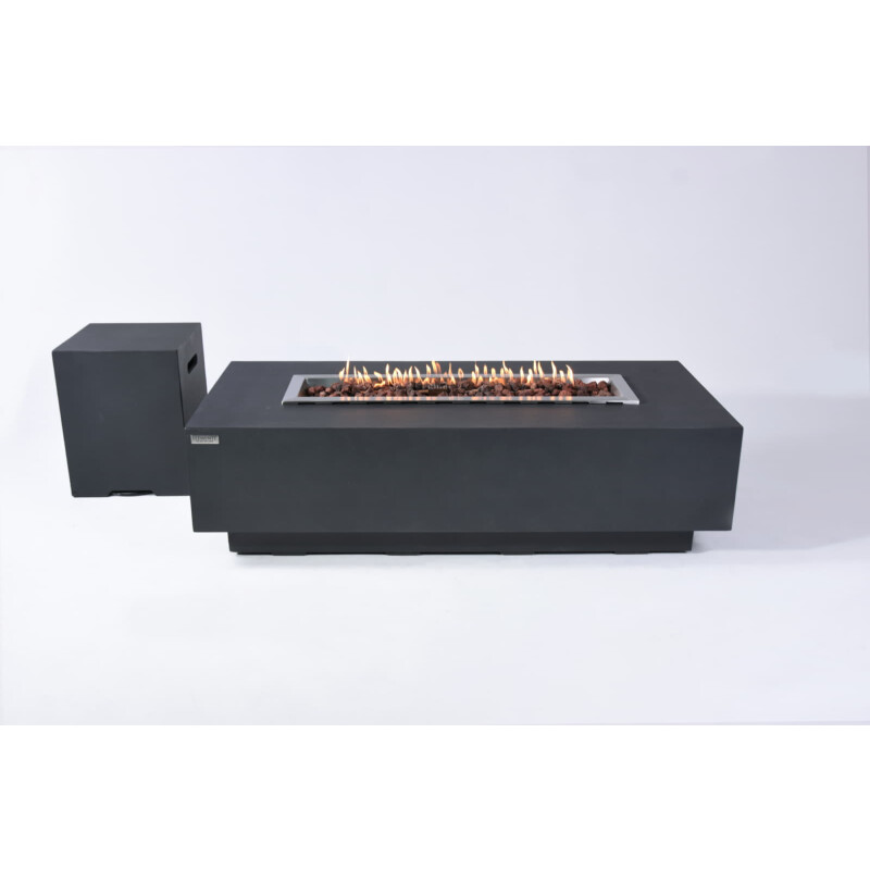 Loungetisch mit Gas Feuerstelle Elementi Granville, Dunkelgrau