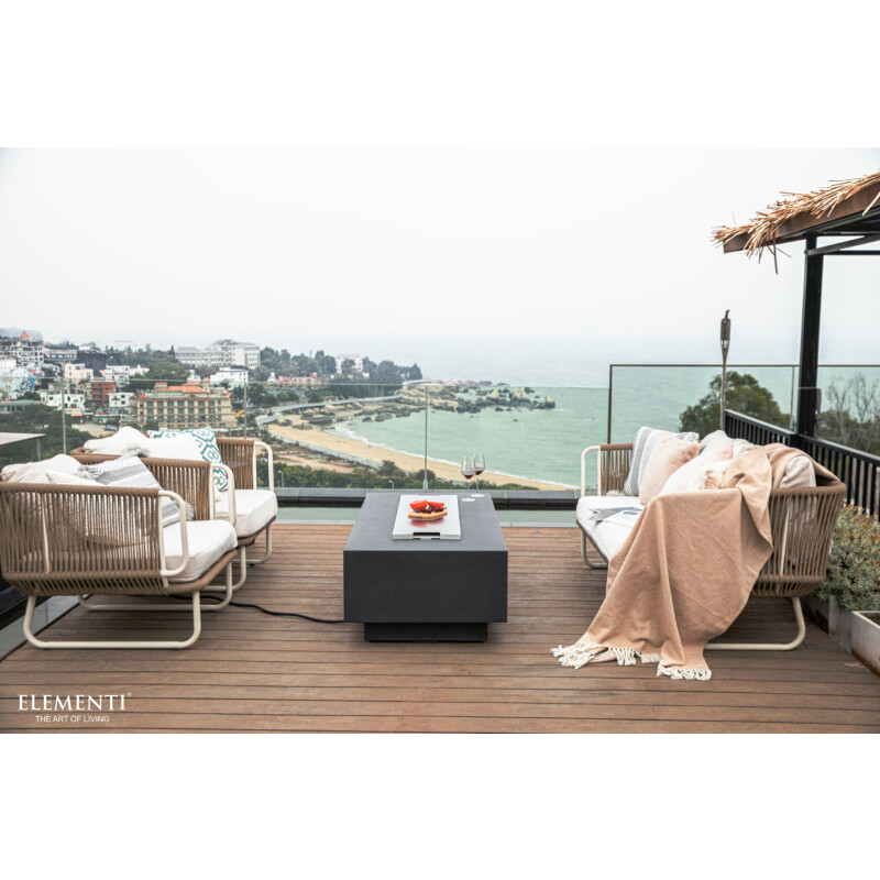 Loungetisch mit Gas Feuerstelle Elementi Granville, Dunkelgrau