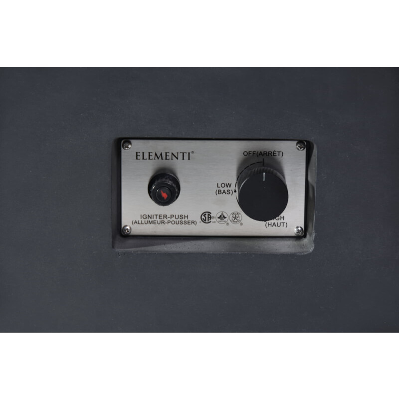 Loungetisch mit Gas Feuerstelle Elementi Granville, Dunkelgrau