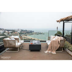 Loungetisch mit Gas Feuerstelle Elementi Granville, Dunkelgrau