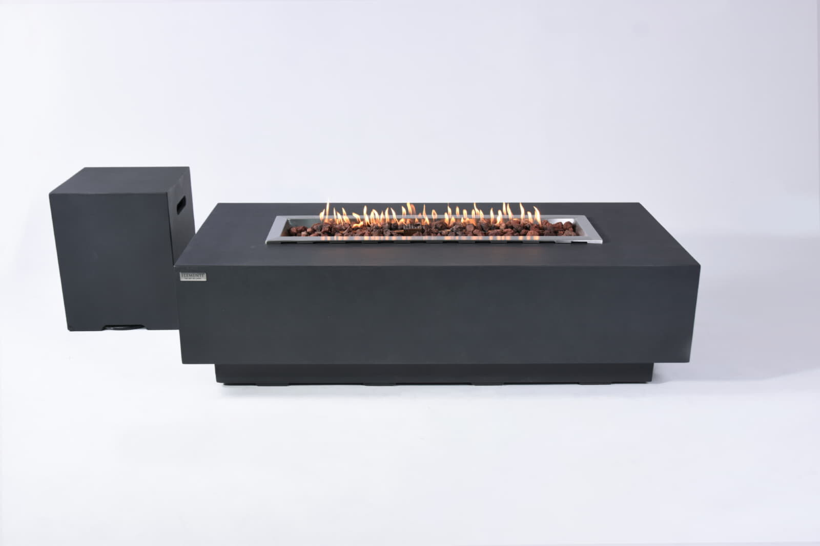 Loungetisch mit Gas Feuerstelle Elementi Granville, Dunkelgrau