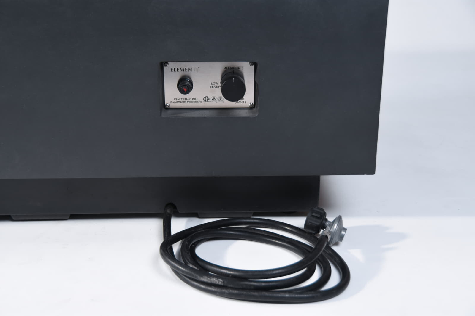 Loungetisch mit Gas Feuerstelle Elementi Granville, Dunkelgrau