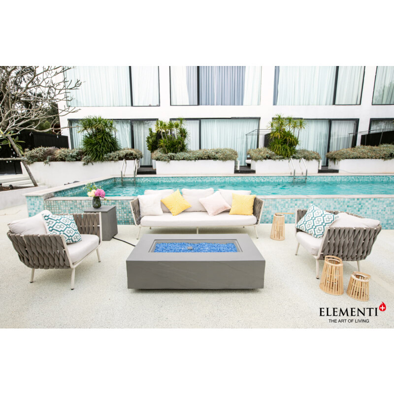 Loungetisch mit Gas Feuerstelle Elementi+ Meteora, Spacegrau