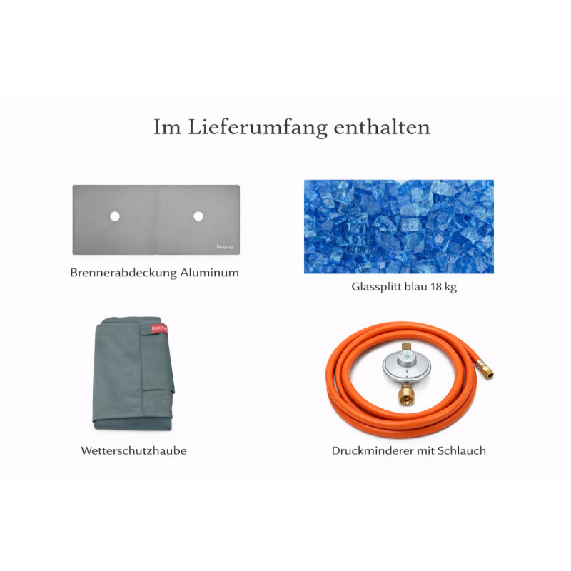 Loungetisch mit Gas Feuerstelle Elementi+ Meteora, Spacegrau