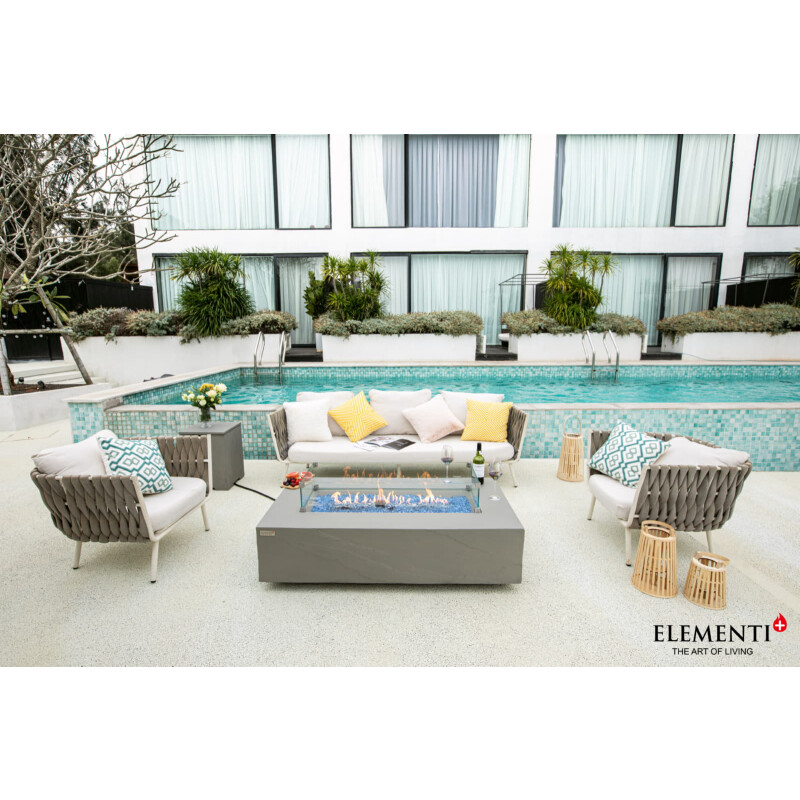 Loungetisch mit Gas Feuerstelle Elementi+ Meteora, Spacegrau