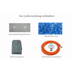 Loungetisch mit Gas Feuerstelle Elementi+ Meteora, Spacegrau