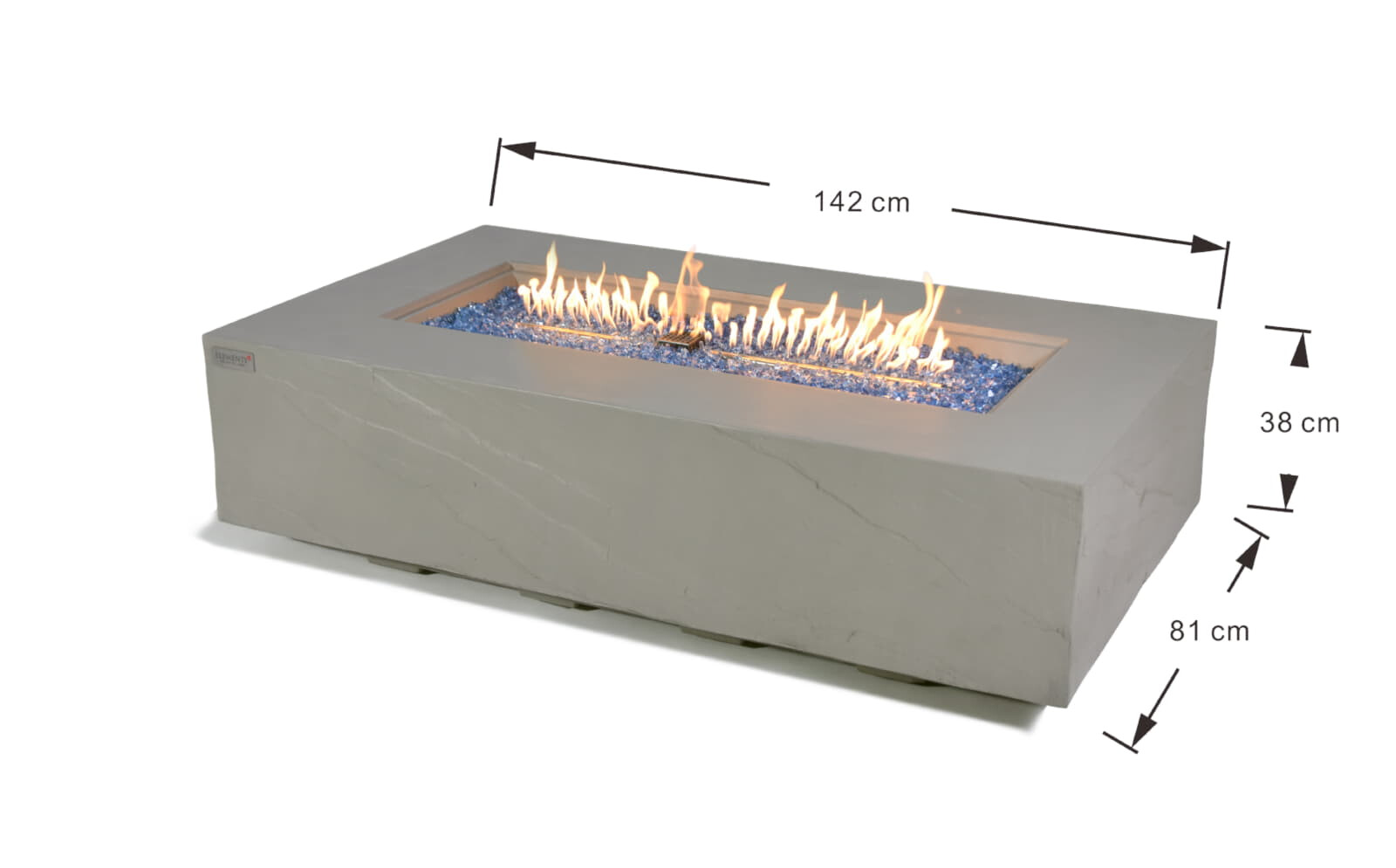 Loungetisch mit Gas Feuerstelle Elementi+ Meteora, Spacegrau