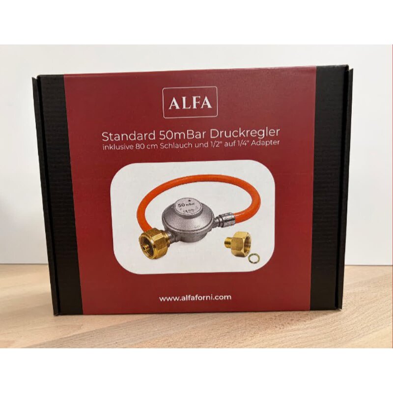 Alfa Forni - Gasanschluss-Set 50 mBar 1,5kg/h für Portable, 1 Pizza, 2 Pizze, 3 Pizze