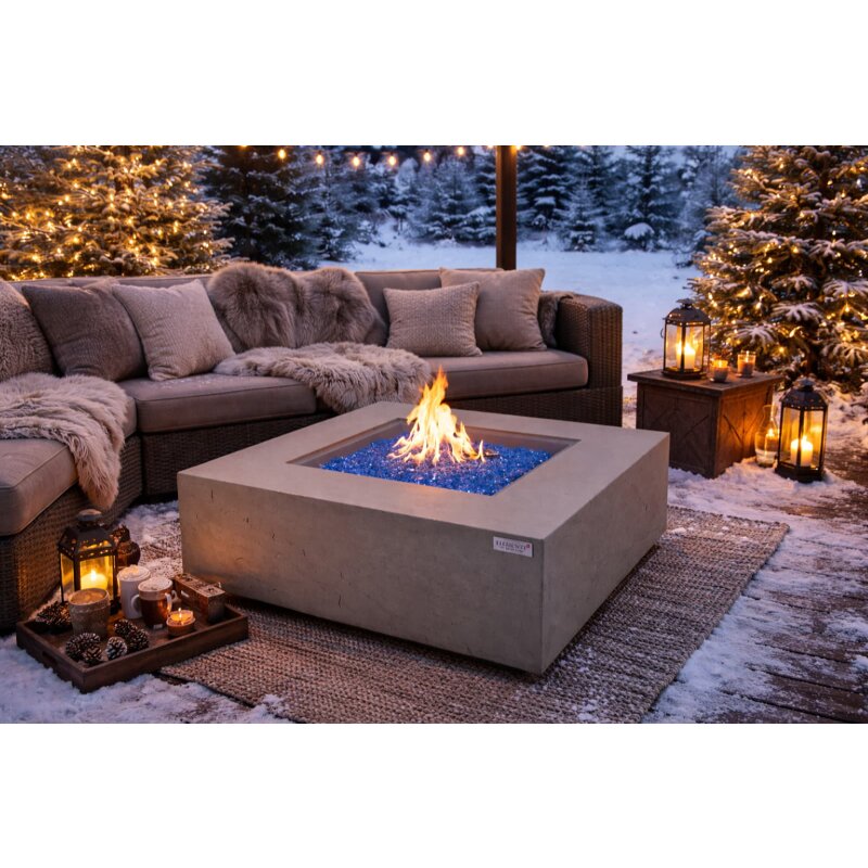 Loungetisch mit Gas Feuerstelle Elementi+ Capertee, Spacegrau