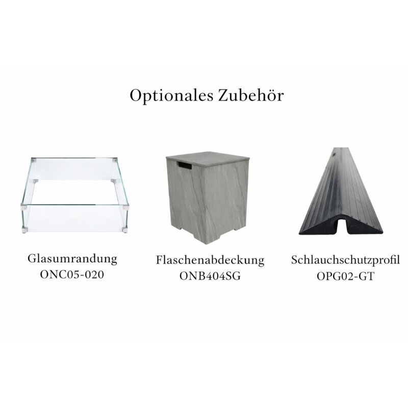 Loungetisch mit Gas Feuerstelle Elementi+ Capertee, Spacegrau