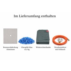 Loungetisch mit Gas Feuerstelle Elementi+ Capertee, Spacegrau