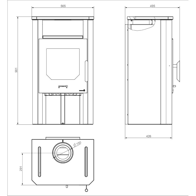 Kaminofen Wamsler Cube Typ 108-10 - 6 kW