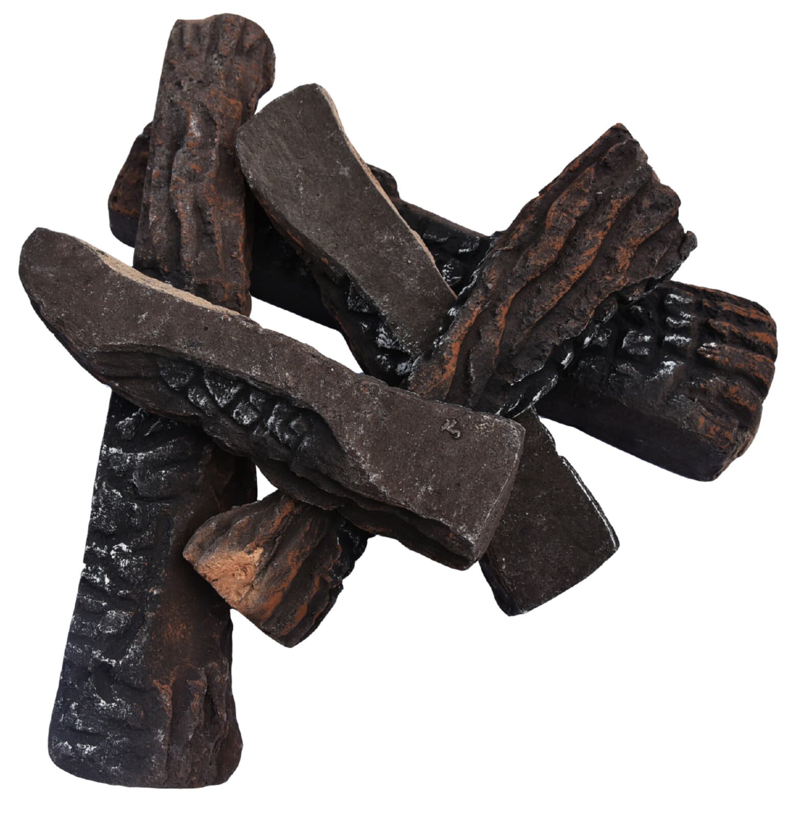 Elementi keramische Kaminholzscheite für Feuerstellen - 5 Stück