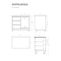 Vivandio quub Kompakte Gartenküche mit Kühlschrank & Kochfeld, silber