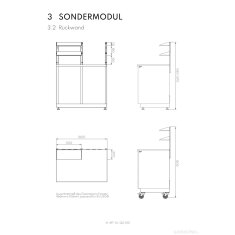 Vivandio quub Kompakte Gartenküche mit Kühlschrank & Kochfeld, silber