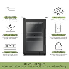 Vivandio quub Grillmodul mit Kühlschrank, Mattschwarz