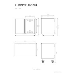 Vivandio quub Grillmodul mit Kühlschrank, Mattschwarz