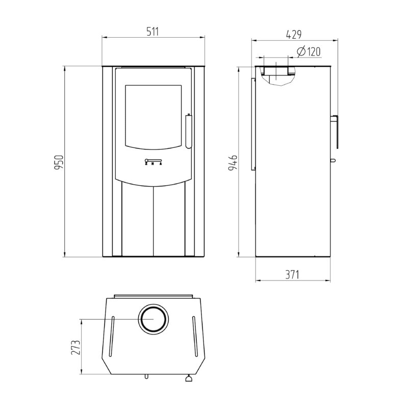 Kaminofen Wamsler Sam KF108-74 - 6 kW - Schwarz
