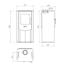 Kaminofen Wamsler Sam KF108-74 - 6 kW - Schwarz