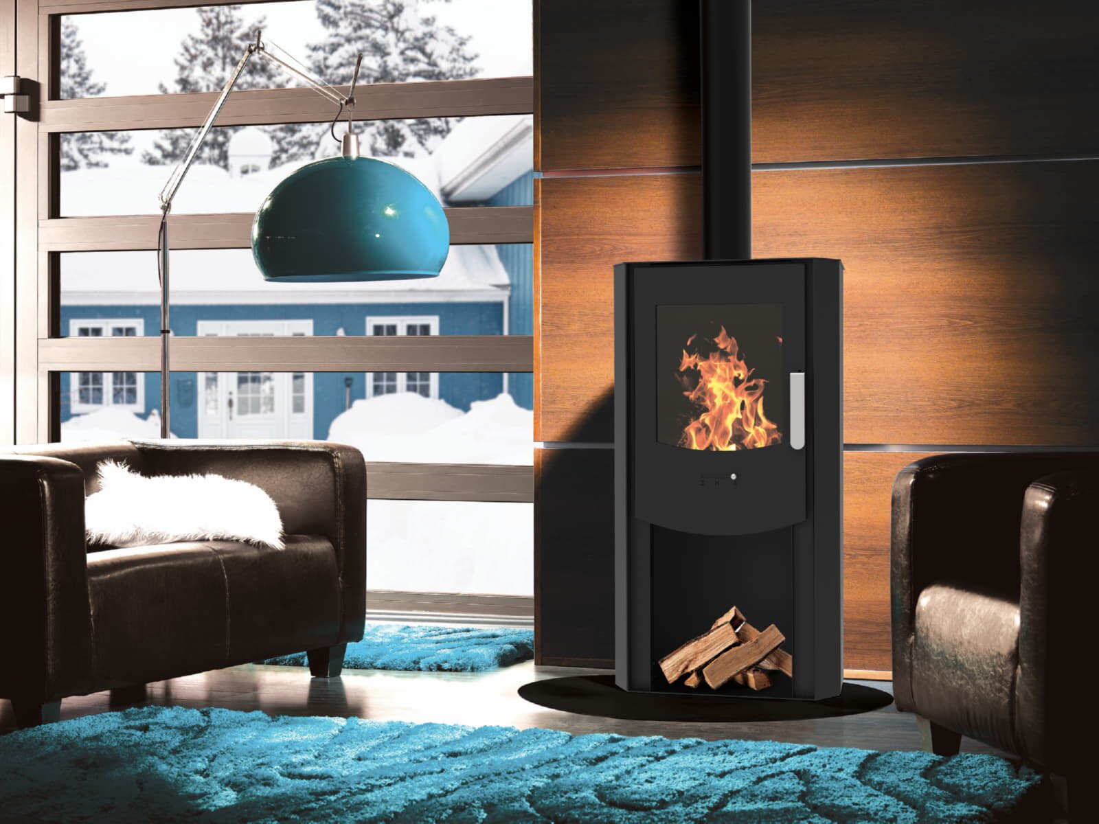 Kaminofen Wamsler Sam KF108-74 - 6 kW - Schwarz