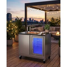 Vivandio quub Grillmodul mit Kühlschrank, silber