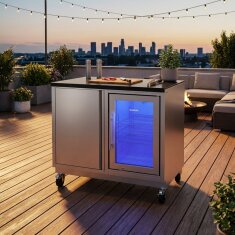 Vivandio quub Grillmodul mit Kühlschrank, silber