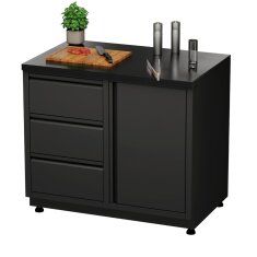 Vivandio quub System Grill Beistellwagen, mattschwarz