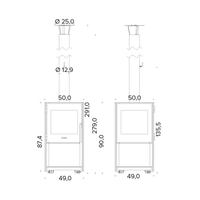 Außenkamin Vulx by Hwam Cubis aus Cortenstahl