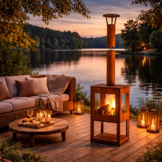 Außenkamin Vulx by Hwam Cubis aus Cortenstahl