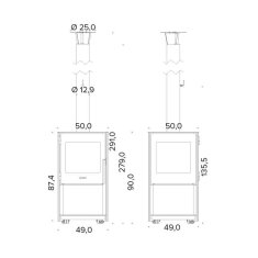Außenkamin Vulx Cubis aus Cortenstahl