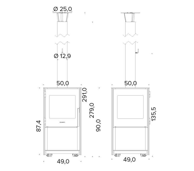 Außenkamin Vulx by Hwam Cubis aus Cortenstahl