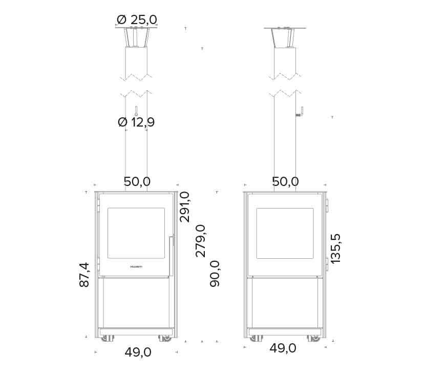 Außenkamin Vulx Cubis aus Cortenstahl